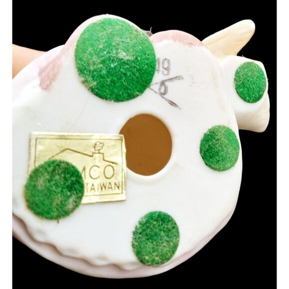 Homco Farm Girl Feeding Duck Porcelain Blond Kid Pink Dress Vintage Figure 4" - Picture 14 of 15